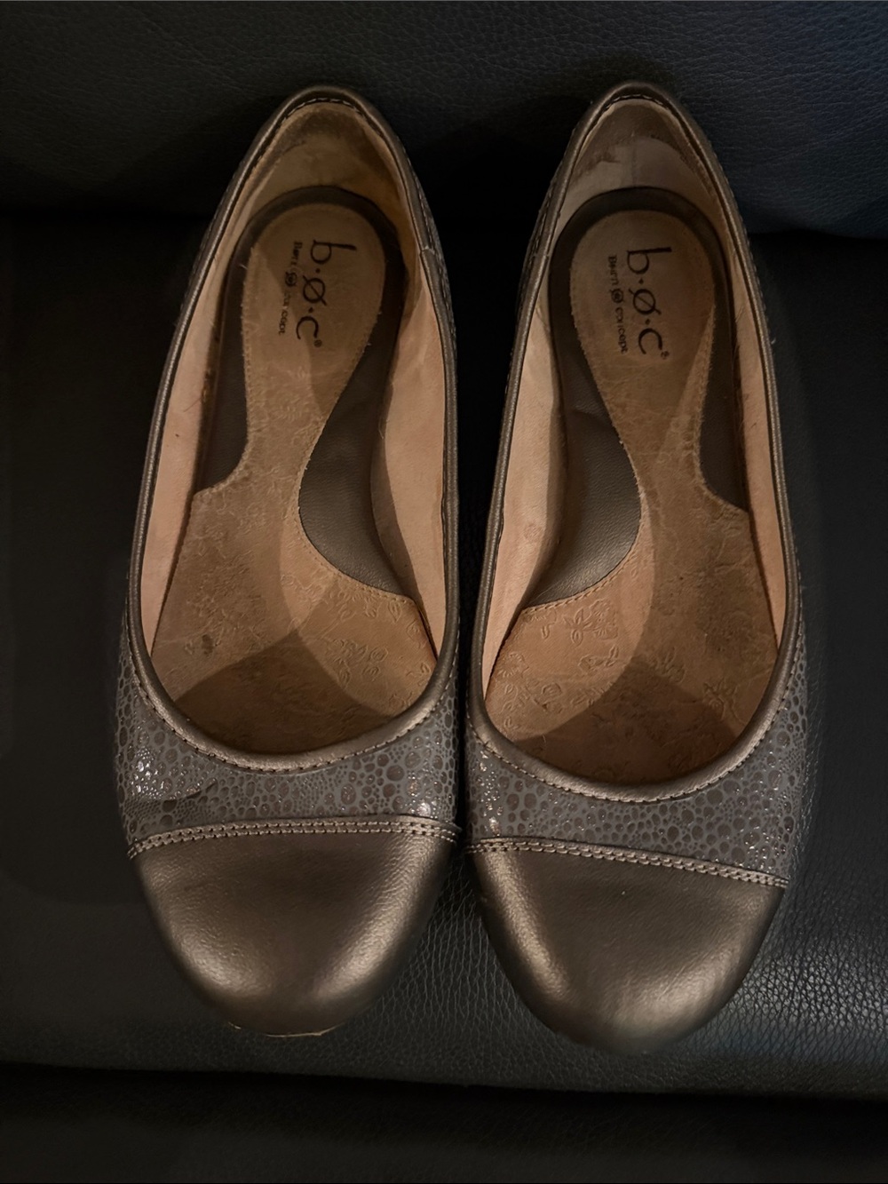b.o.c. Women's Shimmering Bronze Cap-Toe Flats